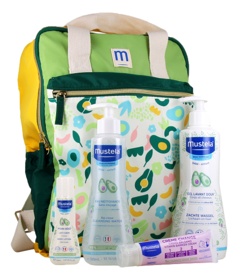Mustela Sac à Dos Les Indispensables de Bébé   contient 4 soins iconiques