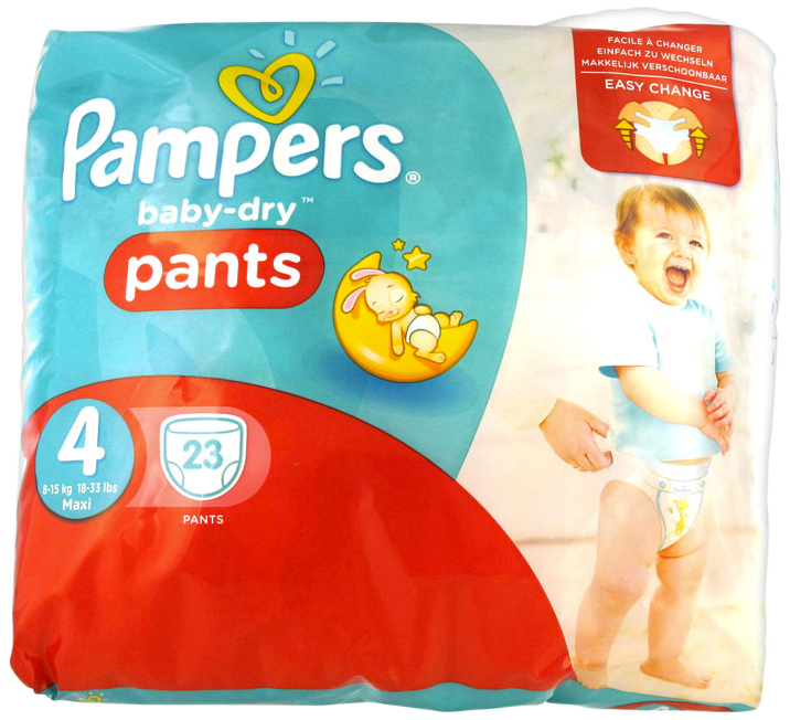 Pampers baby-dry 23 couches-culottes taille 4 (8-15 kg)