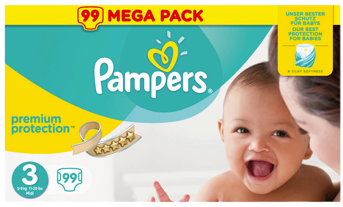 Pampers premium protection 99 couches taille 3 (5-9 kg)